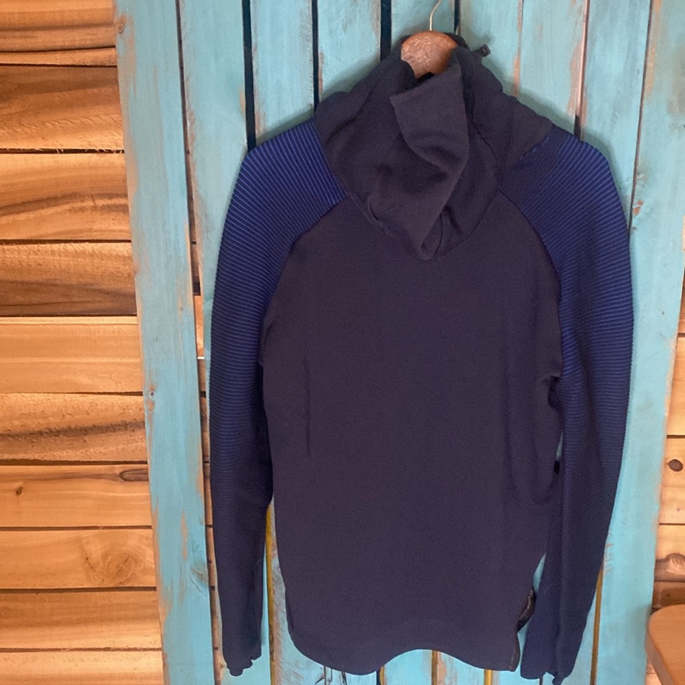 Nike 1/2 diagonal zip tech hoodie sweatshirt size large two tone blue - Picture 4 of 9